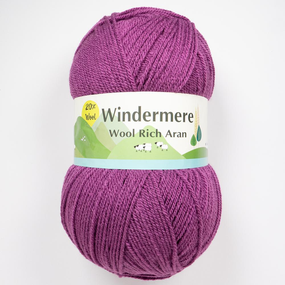 WINDERMERE ARAN PLAIN 2 X 400G PURPLE 1558