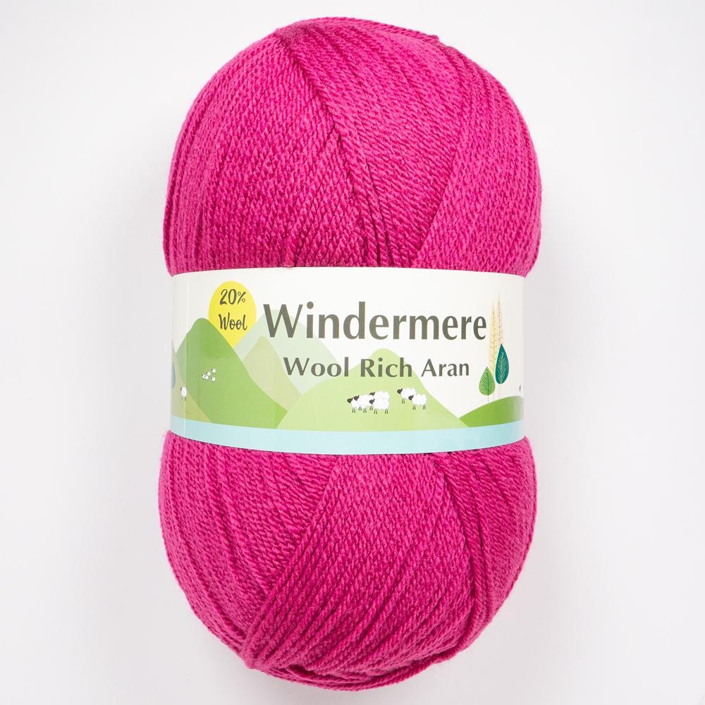 WINDERMERE ARAN PLAIN 2 X 400G CERISE 2088