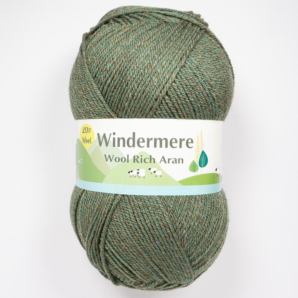 WINDERMERE ARAN MIX 2 X 400G GREEN MARL 704