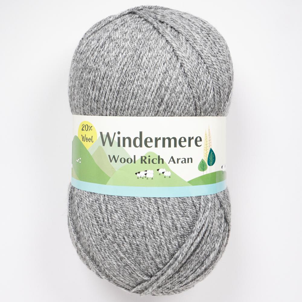 WINDERMERE ARAN MIX 2 X 400G GREY MARL 705