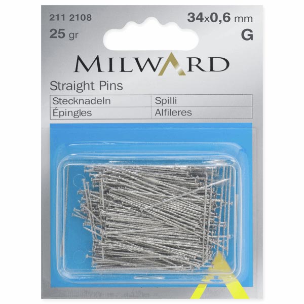 STRAIGHT PINS SILVER 25G 2112108