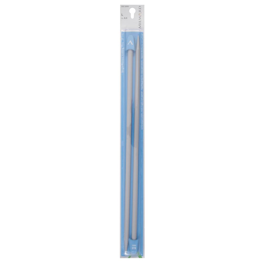 35CM PLASTIC KNITTING NEEDLES 8.00MM 2223505