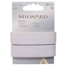 BRAIDED WHITE ELASTIC 18MMX3M 2631133