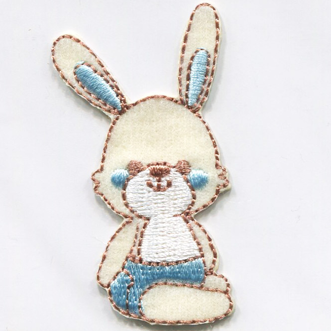 MOTIF MINI BABY RABBIT CREAM/BLUE 1076