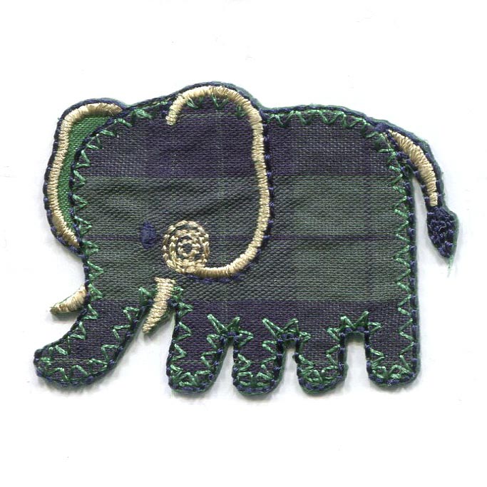 MOTIF TARTAN ELEPHANT GREEN/BLUE 1575