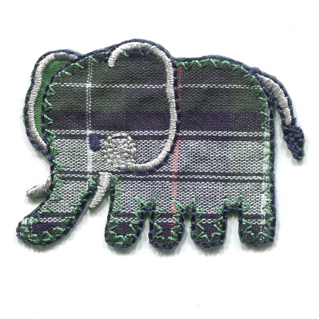 MOTIF TARTAN ELEPHANT BLUE/GREEN 1576