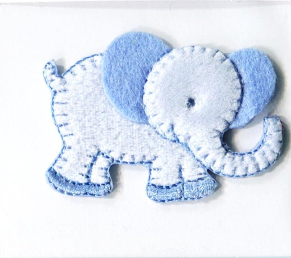 MOTIF ELEPHANT BLUE 1610