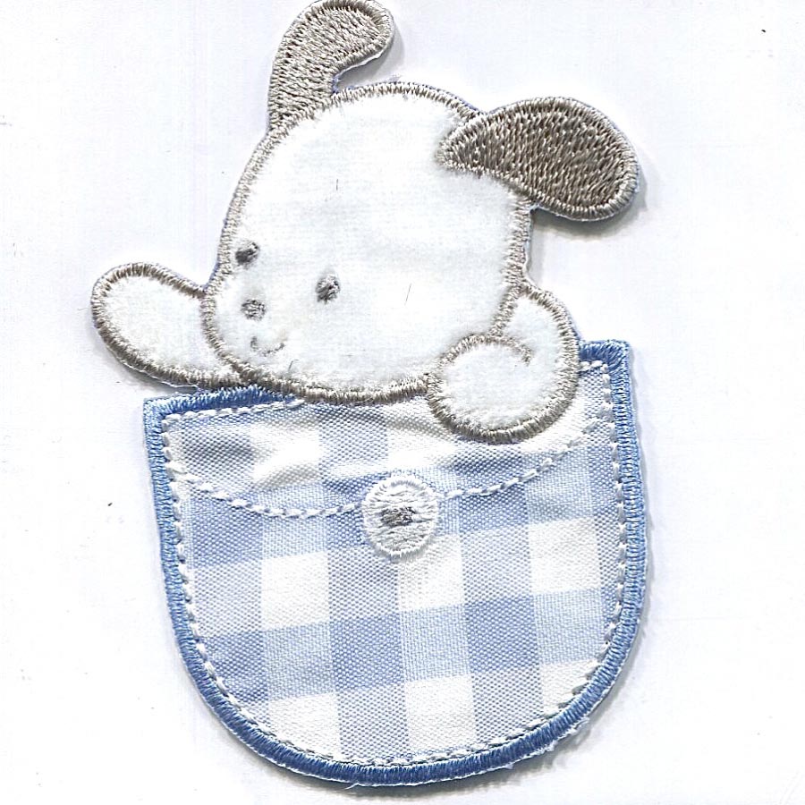 MOTIF DOG IN POCKET WHITE/BLUE 30028