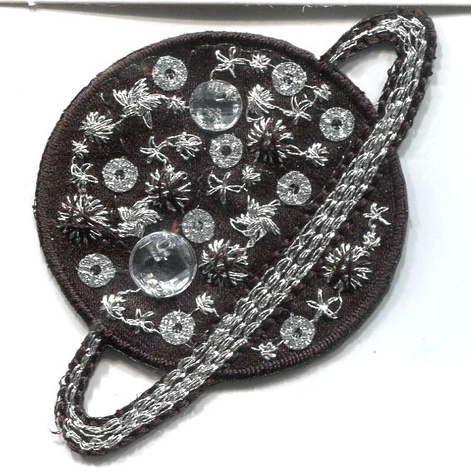 MOTIF PLANET WITH RING BLACK/SILIVER 30034
