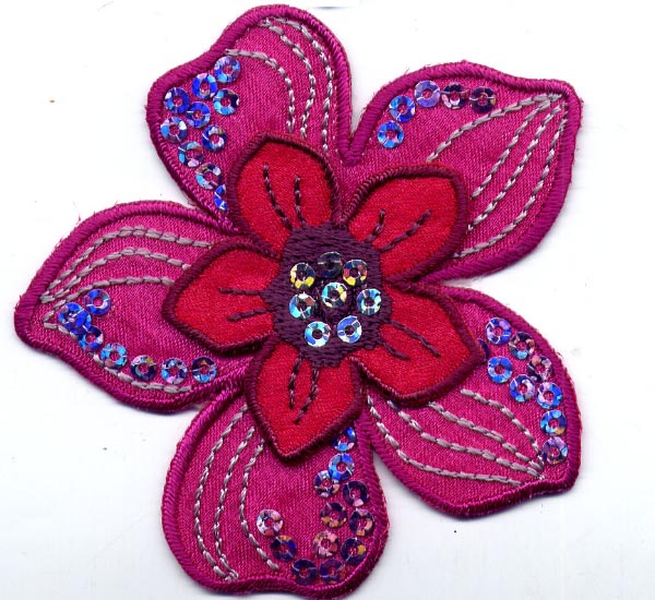 MOTIF CERISE FLOWER 3004