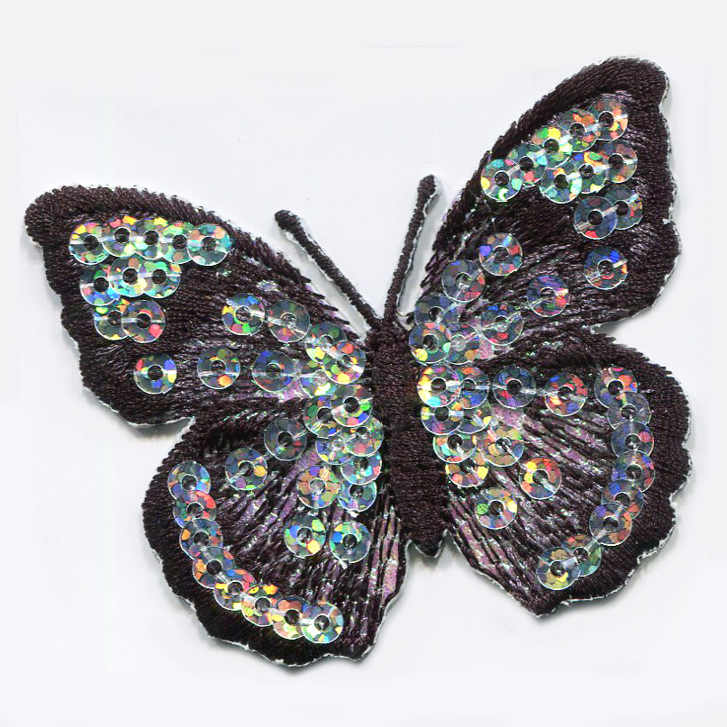 MOTIF BLACK SEQUIN BUTTERFLY 33603