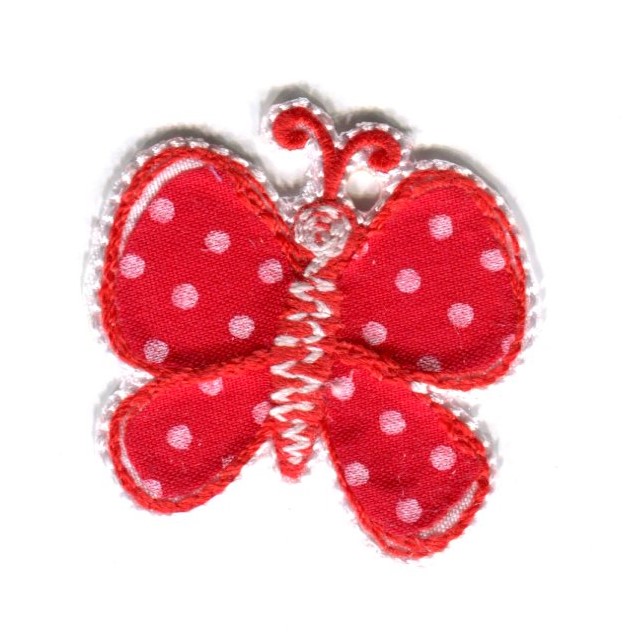 MOTIF POLKA DOT BUTTERFLY RED 5198
