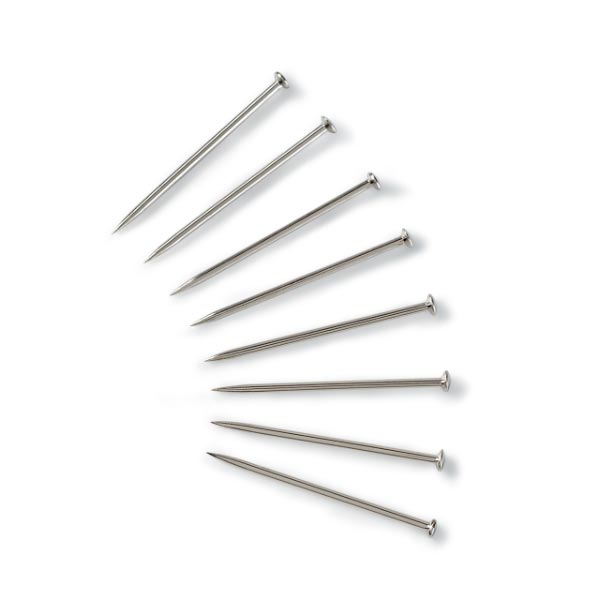 STRAIGHT PINS MILD STEEL SILVER 1.05X36MM 021205