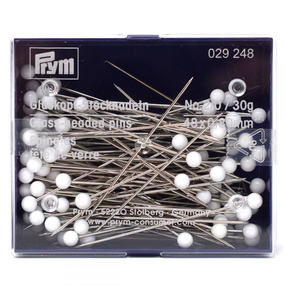 GLASS HEADED PINS 0.80 X 48MM 029248