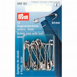 SAFETY PINS WITH BALL SILVER COL 34 MM 089182