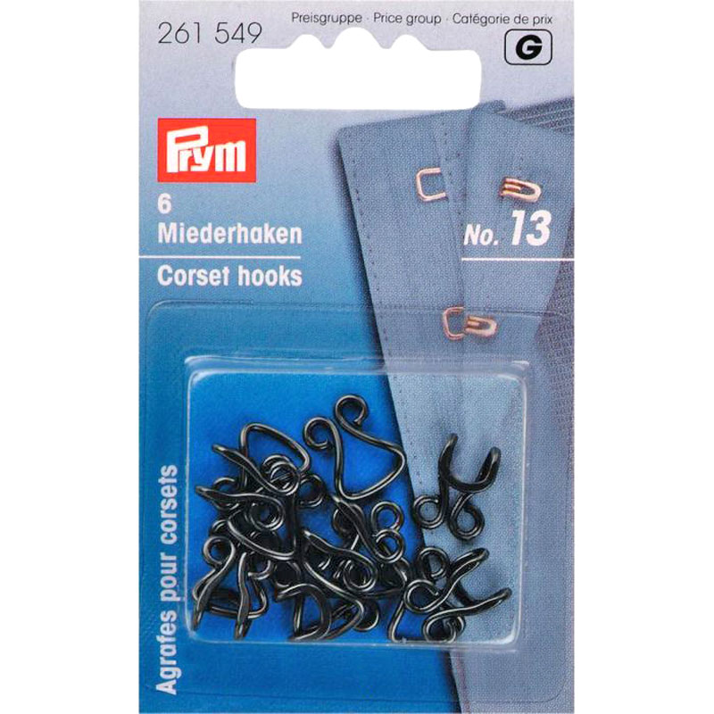 CORSET HOOK/EYE BLACK 13 261549