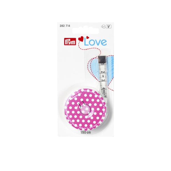 PRYM LOVE SPRING TAPE MEASURE 150CM PINK 282714