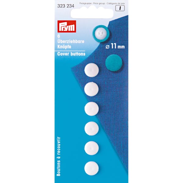 COVER BUTTONS PLASTIC 11MM WHITE 323234