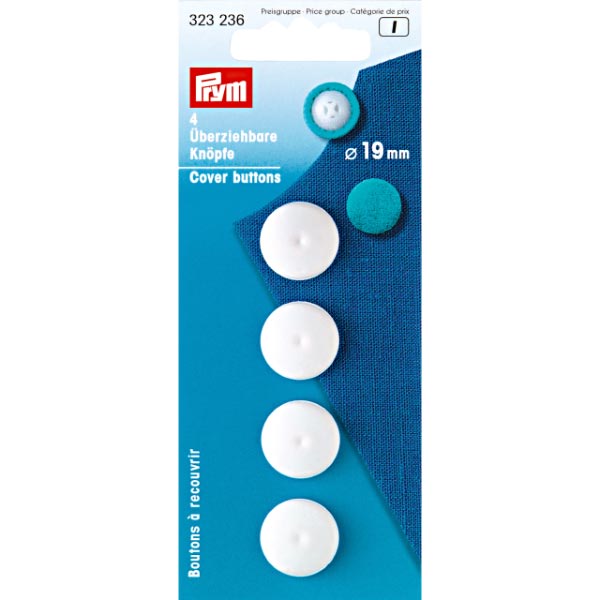 COVER BUTTONS PLASTIC 19MM WHITE 323236