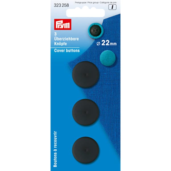 COVER BUTTONS PLASTIC 22MM BLACK 323258