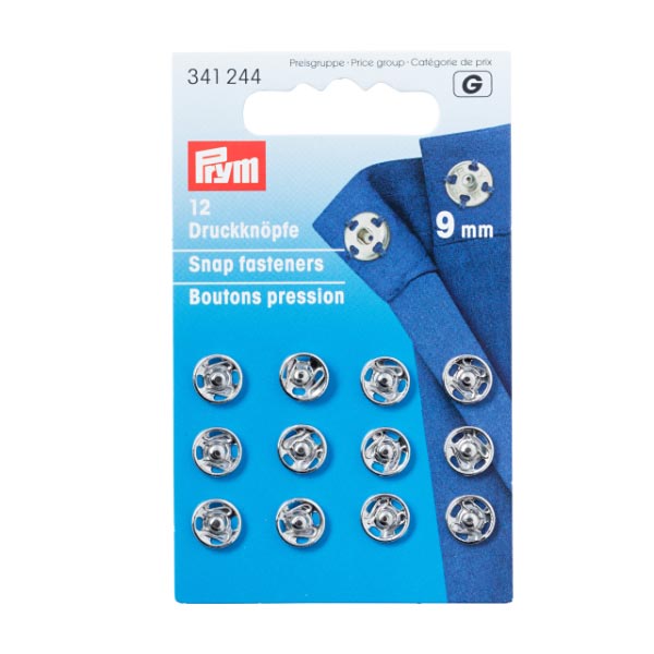 SEW-ON SNAP F'NERS BRASS 9MM SILVER 341244