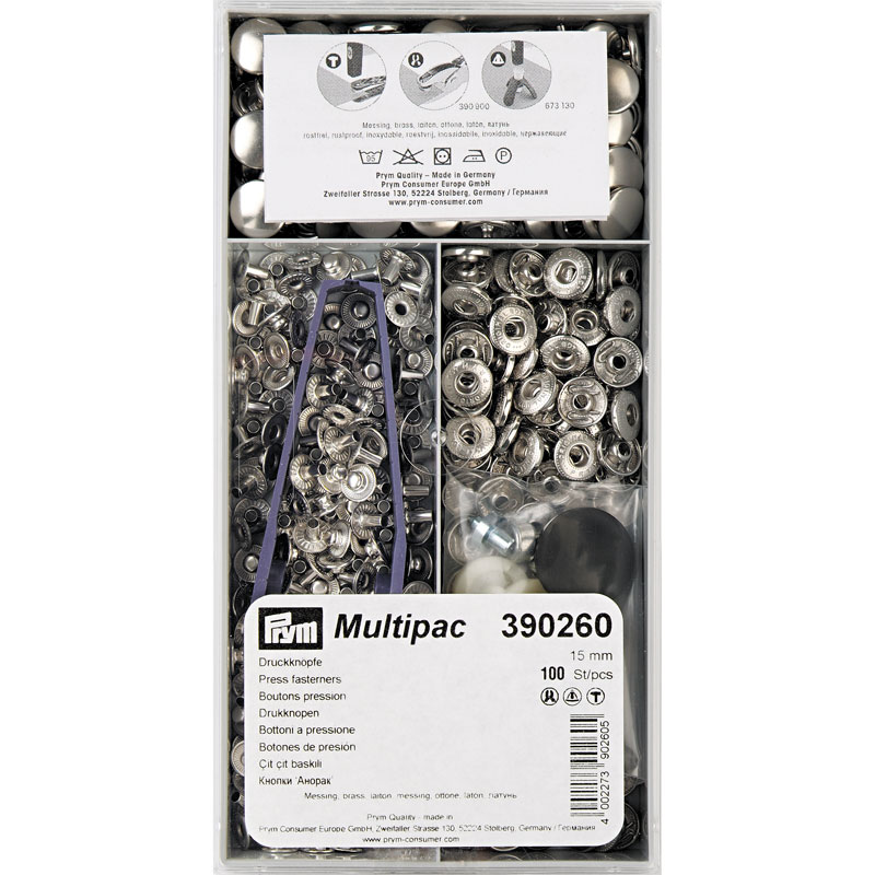 N.SEW F'NERS ANORAK BRASS 15MM SILVER 390260
