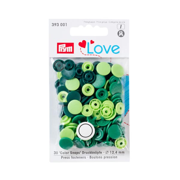 PL PRESS. FAST. PLASTIC 12.4MM GREEN 393001