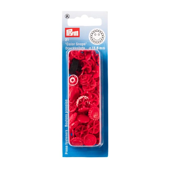 NON-SEW SNAPS FLOWER 13.6MM RED 393438