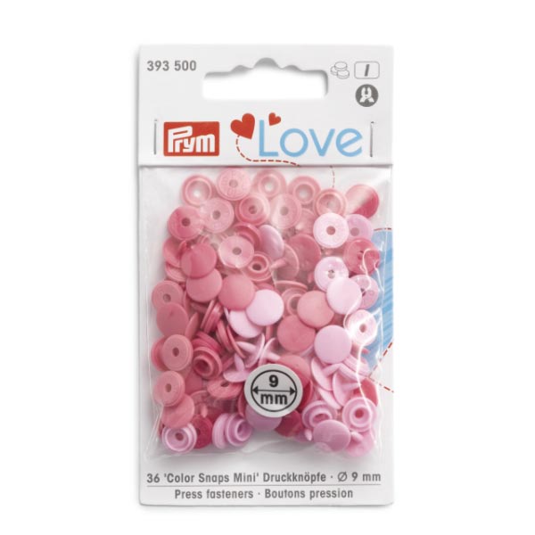 PRYM LOVE COLOUR SNAPS MINI PALE PINK 393500