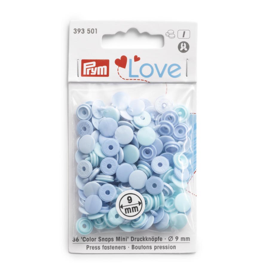 PRYM LOVE COLOUR SNAPS MINI LIGHT BLUE 393501