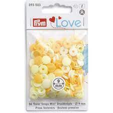 PRYM LOVE COLOUR SNAPS MINI PALE YELLOW 393503