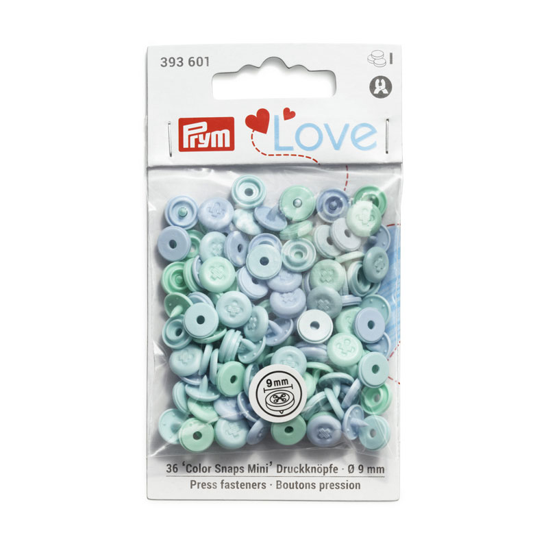 PL SNAPS MINI SEW-ON LOOK L BLUE 36PC 393601