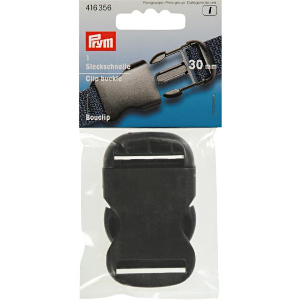 CLIP BUCKLE PLASTIC 30MM BLACK 416356