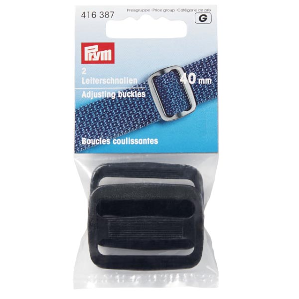 ADJUSTING BUCKLES PLASTIC 40MM BLACK 416387