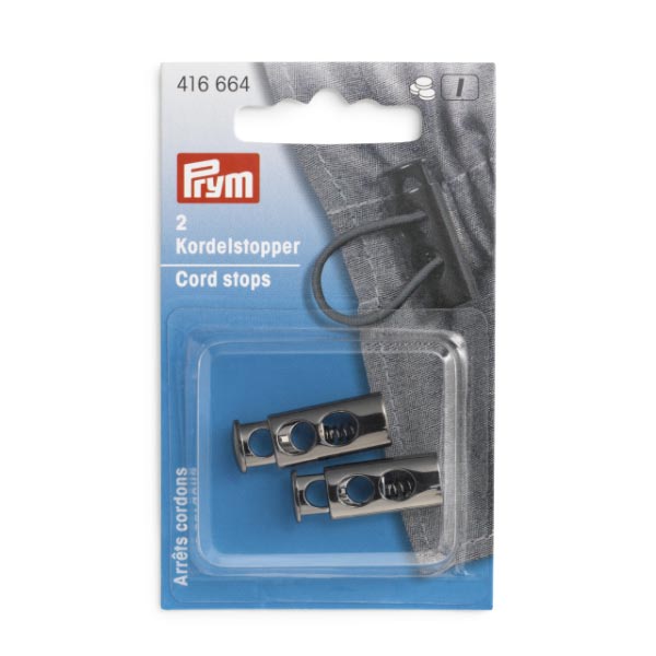 CORD STOPS 2-HOLE GUN METAL 2PCS 416664