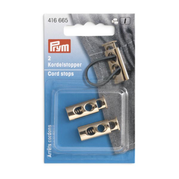 CORD STOPS 2-HOLE NEW GOLD 2PCS 416665