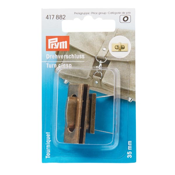 TURN CLASP FOR BAGS ANT BRASS BRUSHED 417882