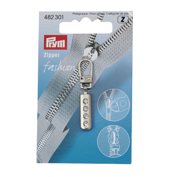 FASHION ZIPPER PULLER RHINESTONES METAL SI 482301