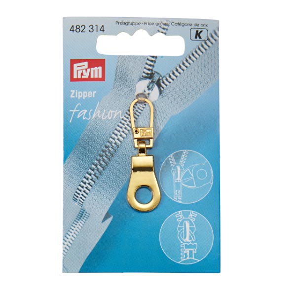 FASHION ZIPPER PULLER EYELET METAL GOLD 482314