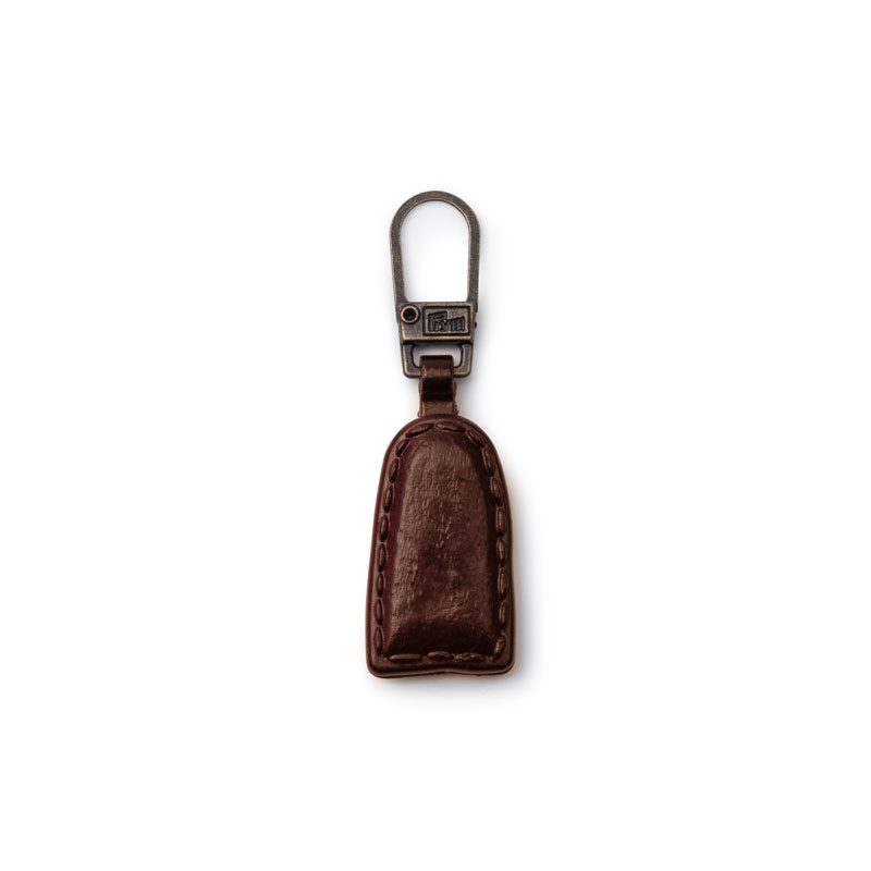 FASHION ZIPPER PULLER LEATHER LOOK BROWN 482380