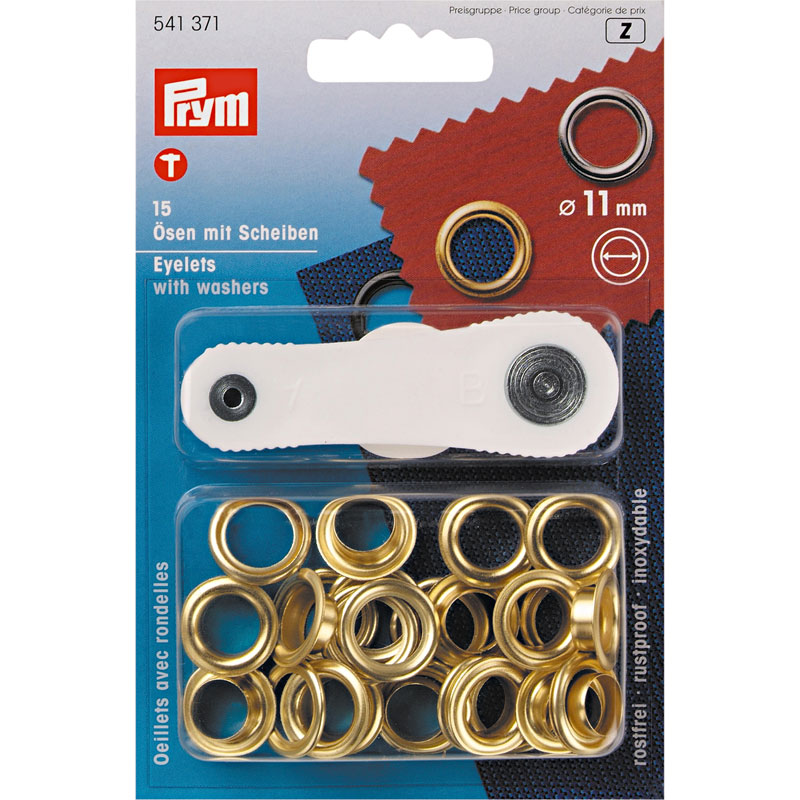 EYELETS & WASHERS 11MM GILT 541371