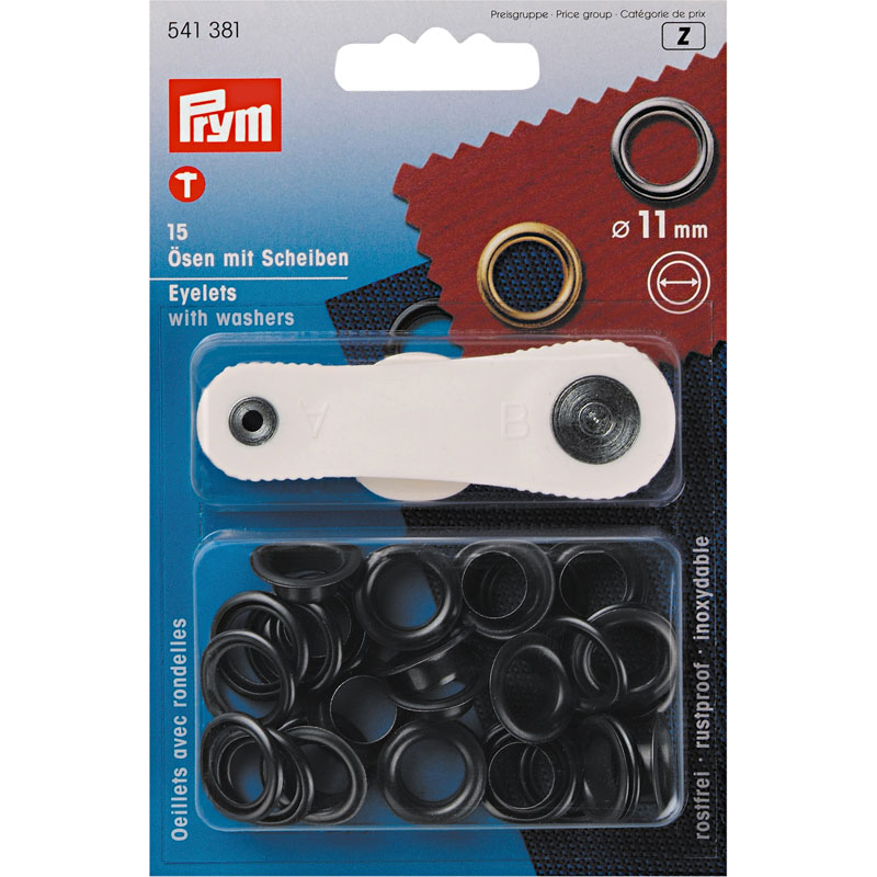 EYELETS & WASHERS 11MM BLK 541381