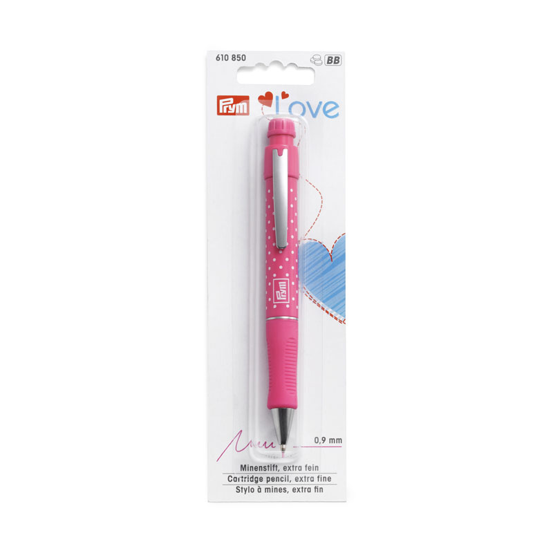 PRYM LOVE CARTRIDGE PENCIL 0.9MM PINK 610850