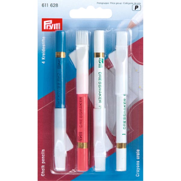 CHALK PENCILS + BRUSH WHITE/PINK/BLUE 611628