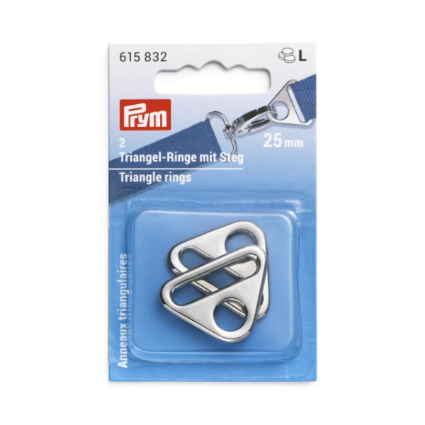 TRIANGLE RINGS 25MM SILVER 2PC 615832