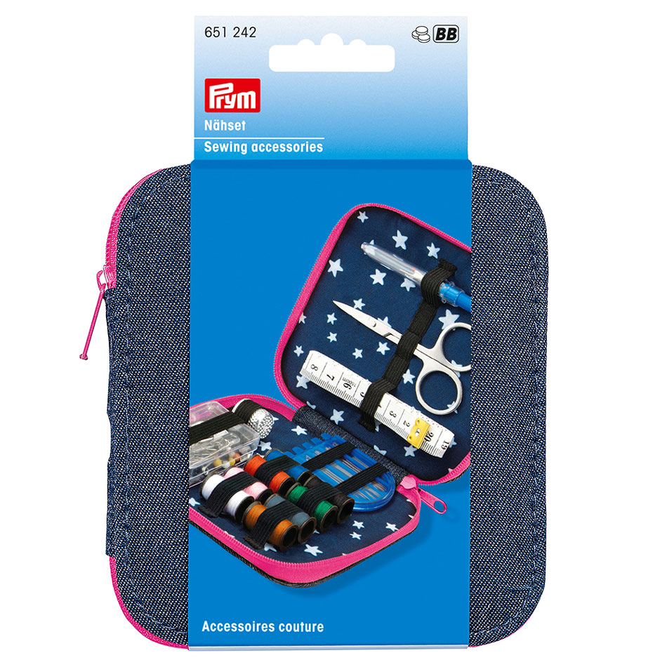 SEWING KIT DENIM ZIP FASTNER PINK 651242