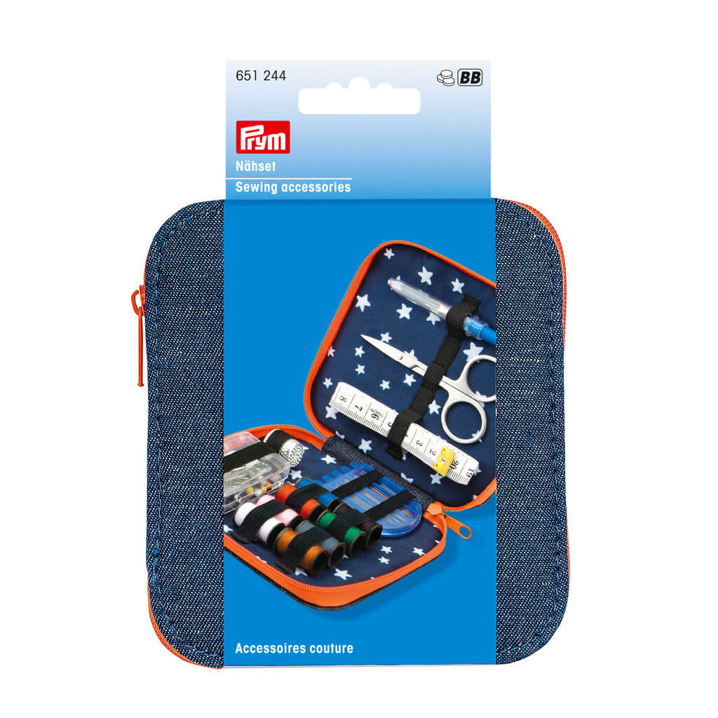 SEWING KIT DENIM ZIP FASTNER ORANGE 651244
