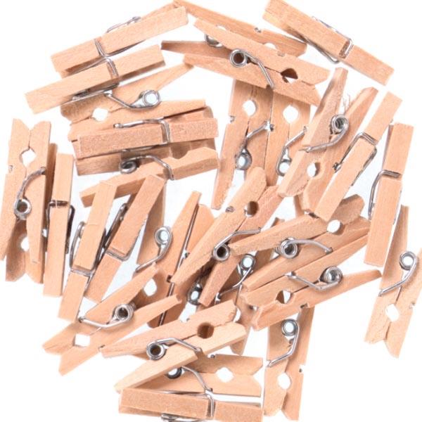 MINI PEGS 25MM 36PCS X 5 PACKS NAT