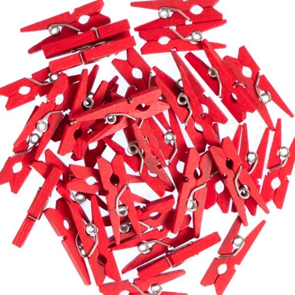 MINI PEGS 25MM 36PCS X 5 PACKS RED