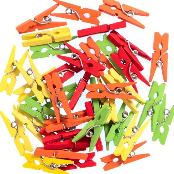 MINI PEGS 25MM ASSORTED 36PCS X 5 PACKS TROPICAL